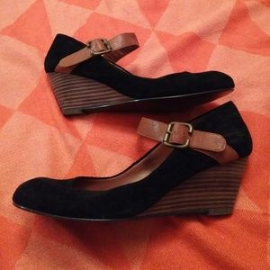 Chinese Laundry Mary Jane wedges 8.5 black brown